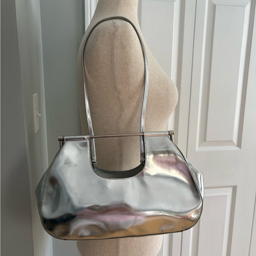 Sondra Roberts Metallic Silver Two Way Bag - Picture 7 of 14